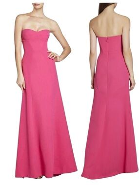 NWT BCBGMaxAzria Surrey Strapless Bustier Gown in Begonia Pink Size 0